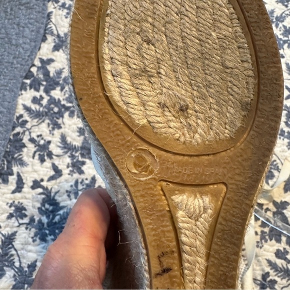 J Crew Shoes Espadrille Cream & Tan Lace Up Boho Eyelet 9 - Picture 10 of 10